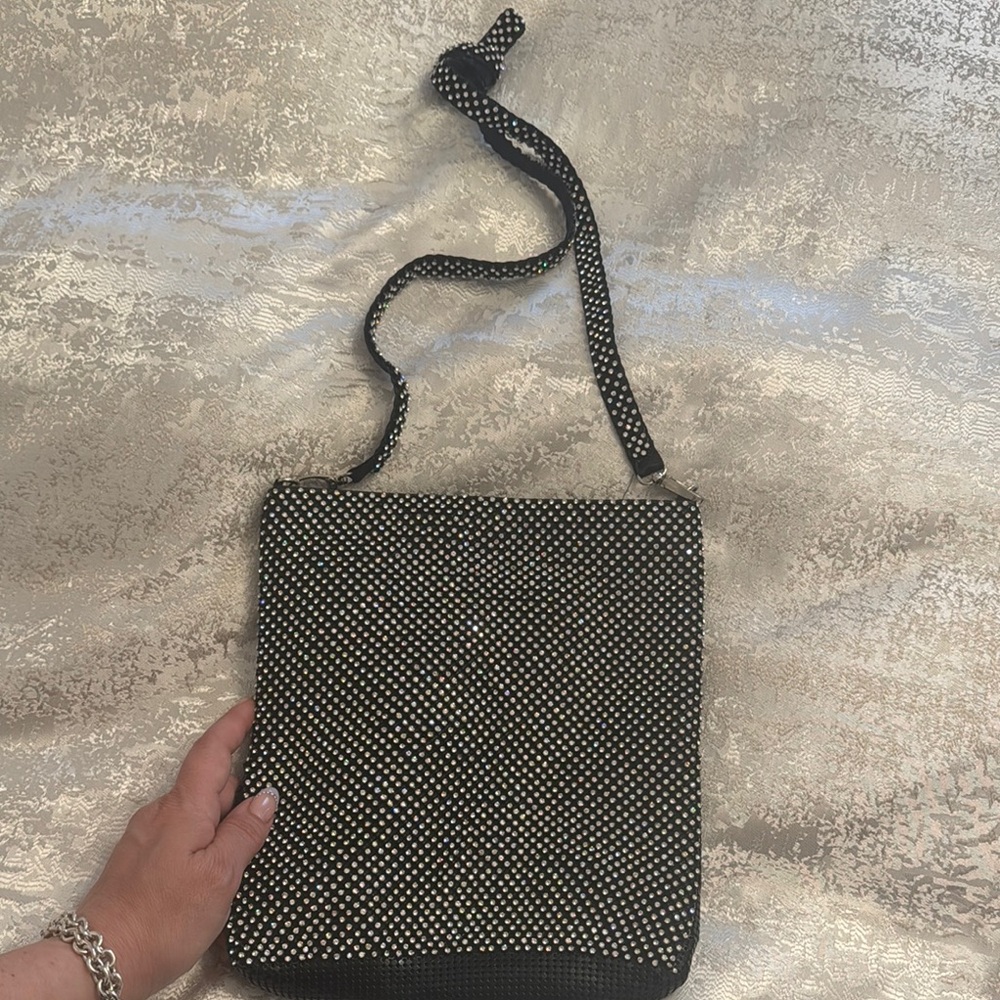 Elegant Black and Crystal  Mesh Shoulder Bag